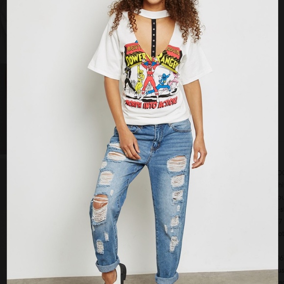 POWER RANGERS CHOKER NECK T-SHIRT Y2K, Forever21 - Picture 6 of 11